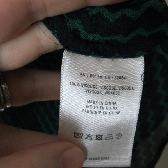 Anthropologie Maeve Della Green & Blue sheer blouse w/bow tie, Womens S, NICE! - Picture 10 of 10